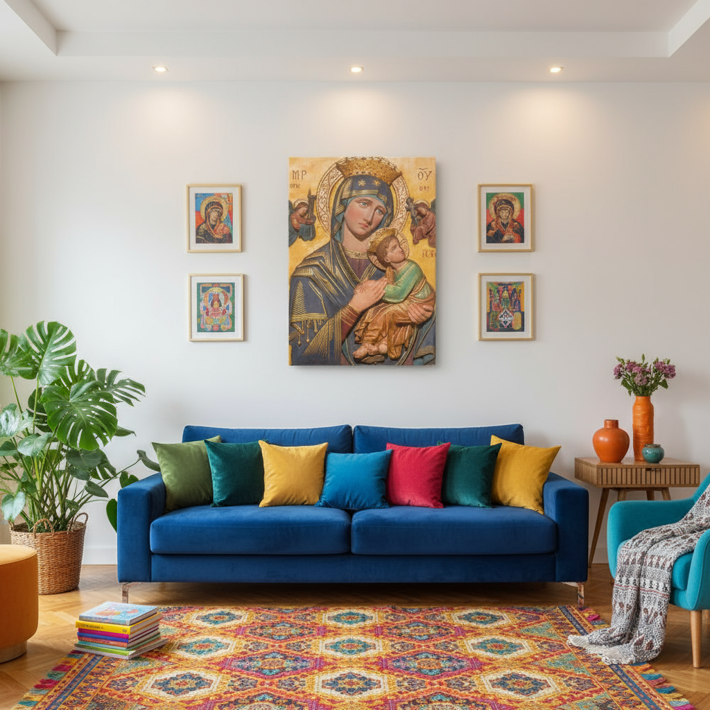 CUADRO DECORATIVO VIRGEN LIENZO [PAGA AL RECIBIR]