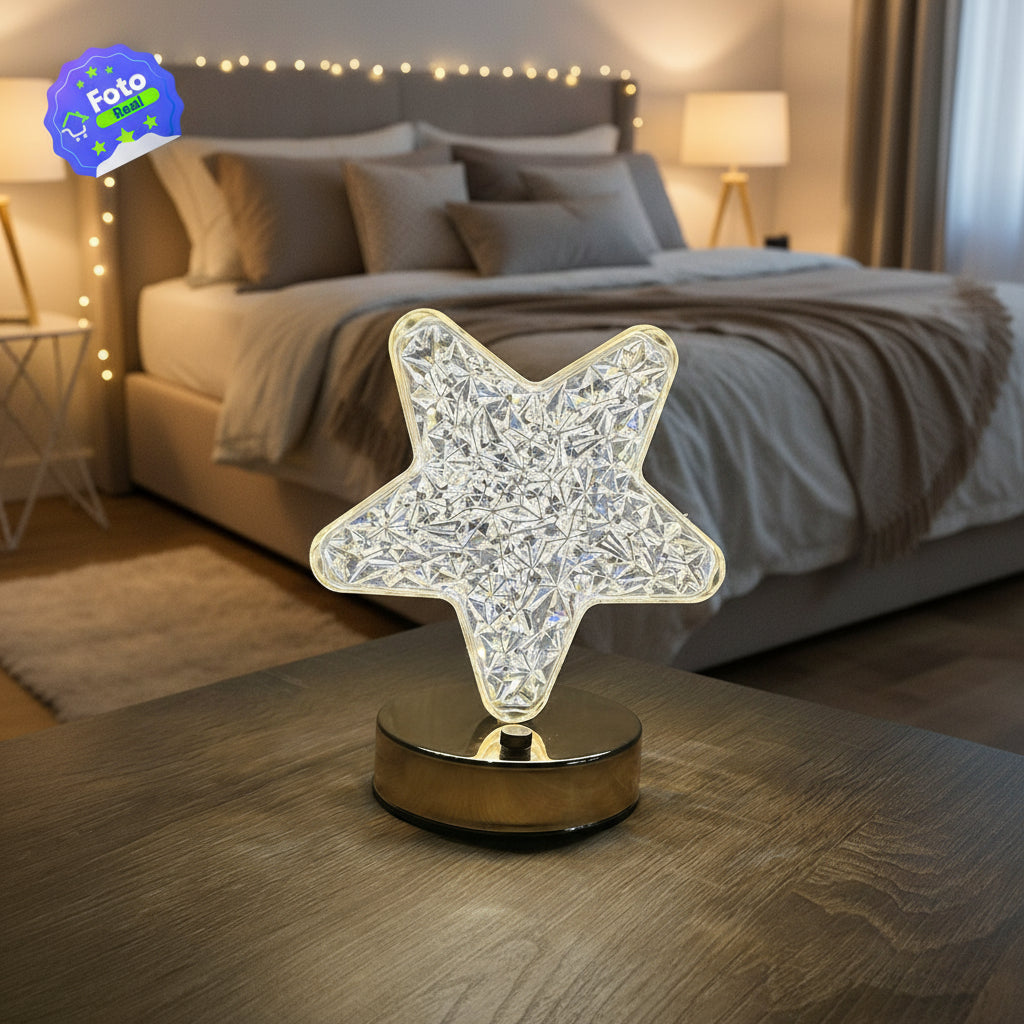 LAMPARA TACTIL EFECTO CRISTAL MESA LCL ESTRELLA [PAGA AL RECIBIR]